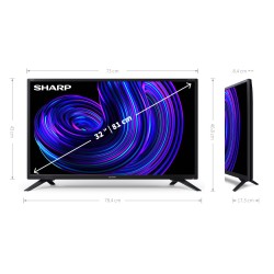 TV LED SHARP 32EE2E 32" SmartTV HD - Hotel mode - Audio HARMAN/KARDON