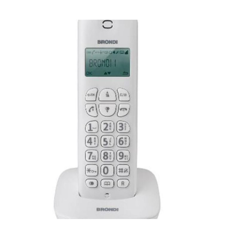 Telefono Cordless BRONDI GALA - ECO DECT - DECT GAP - SVEGLIA bianco